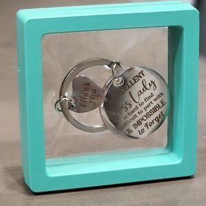 BOSS LADY Silver Keychain with Engraved Charm